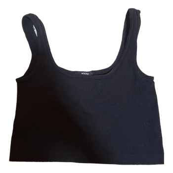 Black ribbed tank top