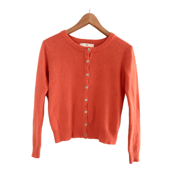 coral cardigan