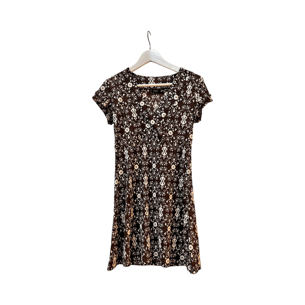 Brown floral summer dress