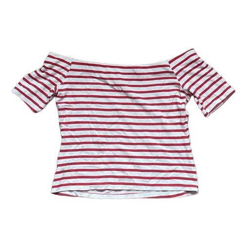 Rød og hvid off shoulder top