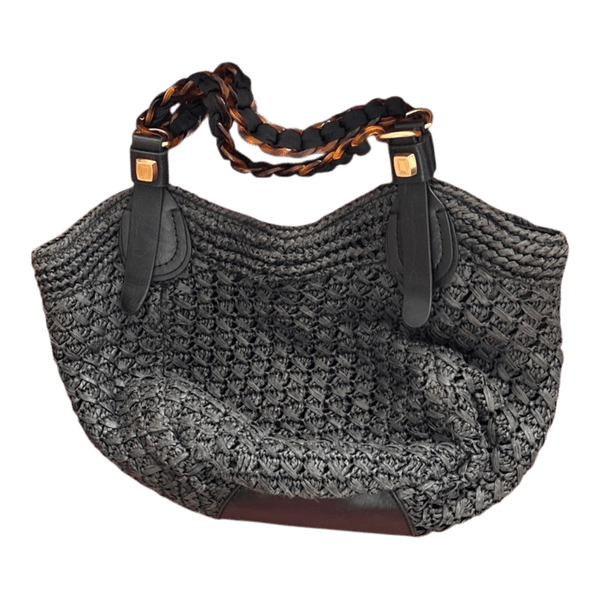 Black raffia bag