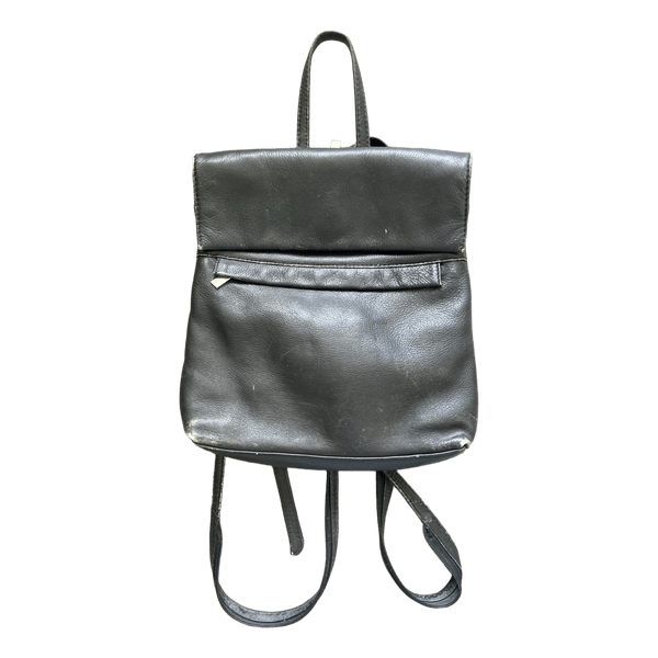 Black leather backpack