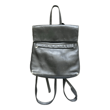 Black leather backpack