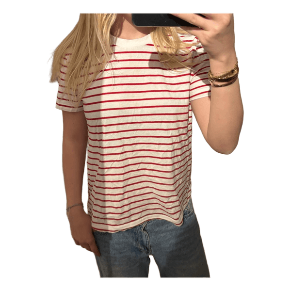 Zara rød og hvid stribet t-shirt