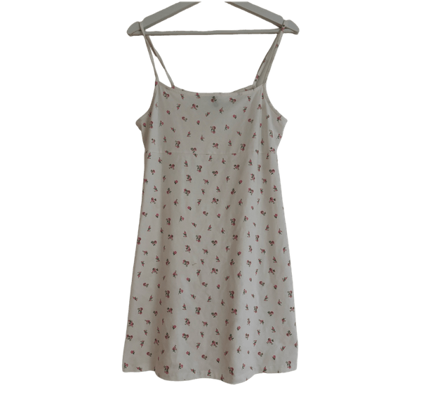 White floral mini dress