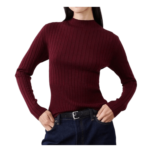 Bordo spalvos merino golfas