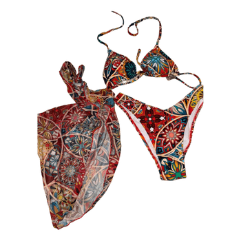 Multicolor mandala bikini set