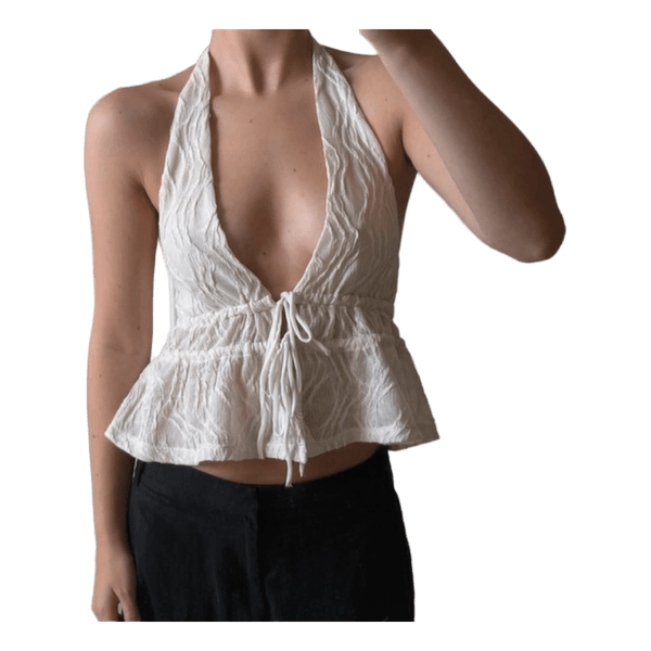 Zara Hvid halterneck top
