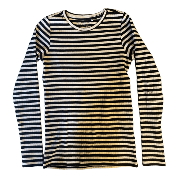 Stribet langærmet bluse