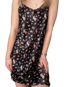 Floral satin slip dress