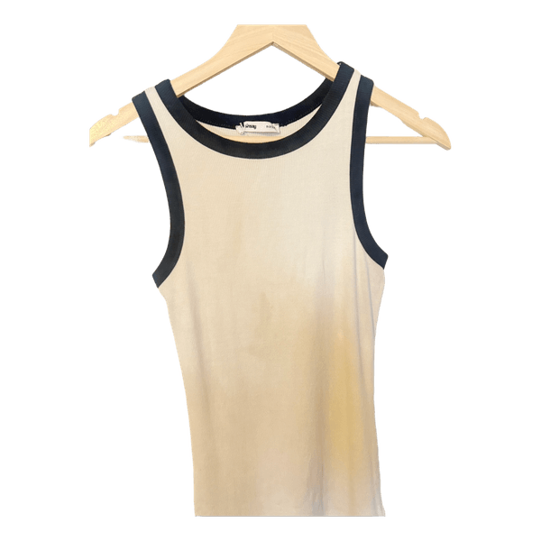 Beige ribbed midi dress