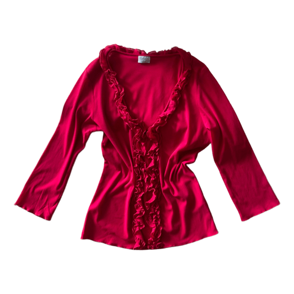 Oasis red ruffle top