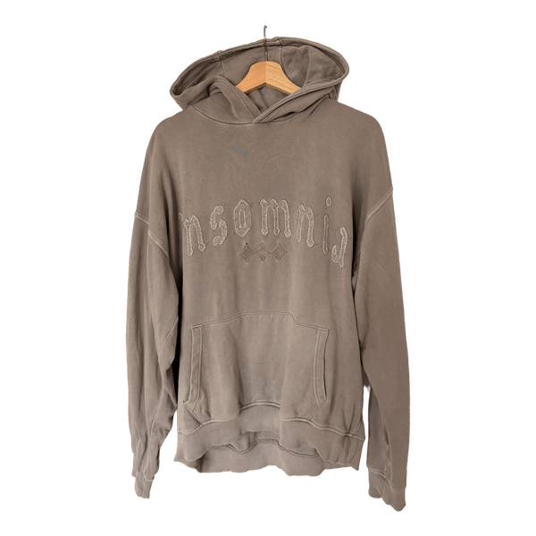 Grey embroidered hoodie
