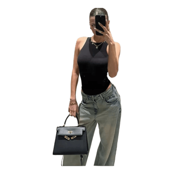 Black sleeveless bodysuit
