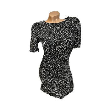 Pieces Floral printed black dress