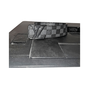 Black logo patterned belt