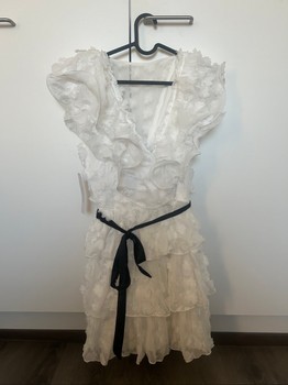 V-neck Frill Dress