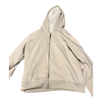 Beige hupullinen vetoketjuhuppari