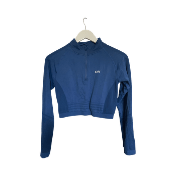 ICIW Define Seamless Cropped 1/4 Zip Dark Navy