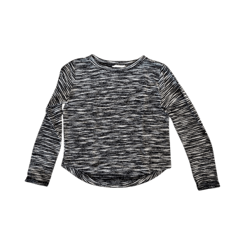 Black white striped long sleeve top