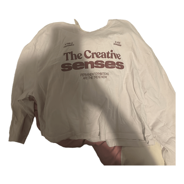 Langærmet t-shirt med tekstprint
