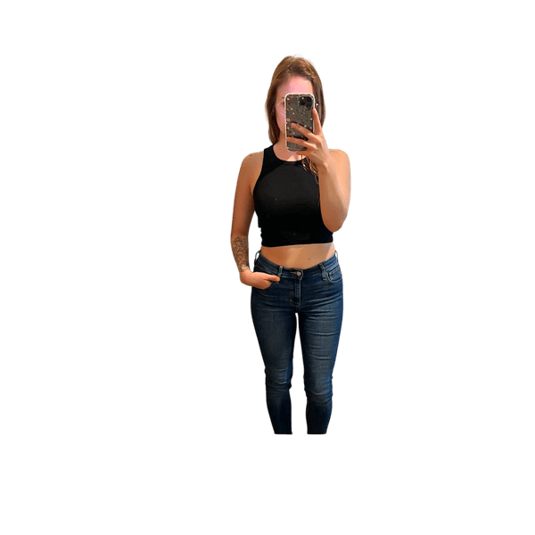 Black cropped tank top