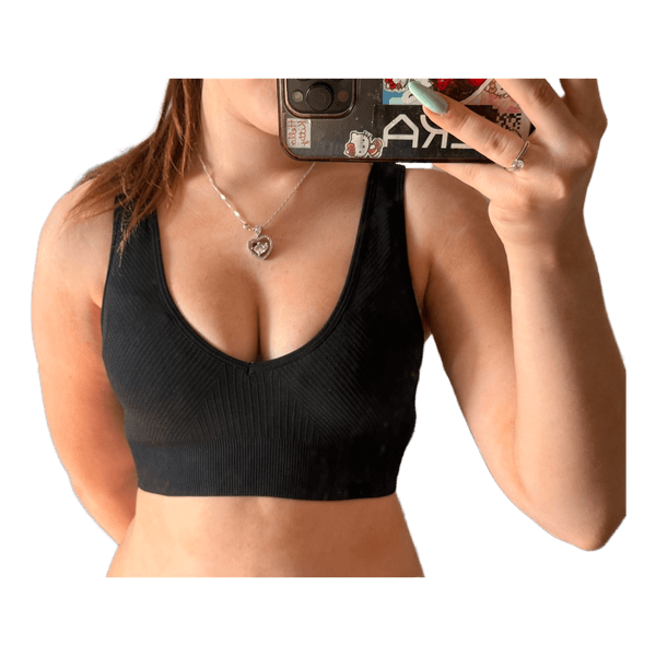 Black ribbed crop top