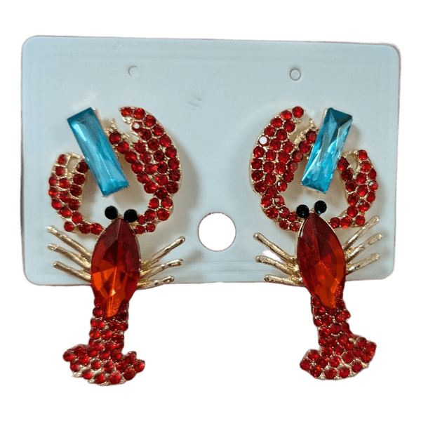 Lobster rhinestone earrings