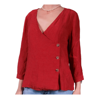 Mango MNG täpiline wrap-pluus punane L uus sildiga viskoos naiselik elegantne chic