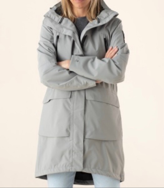 Grey hooded parka. Five seasons