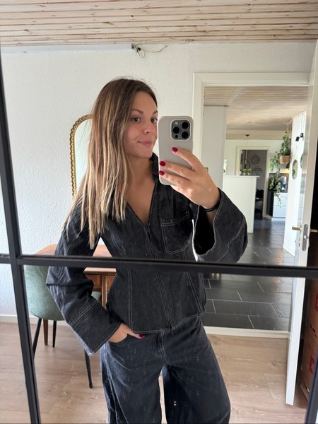 Sort denim sæt