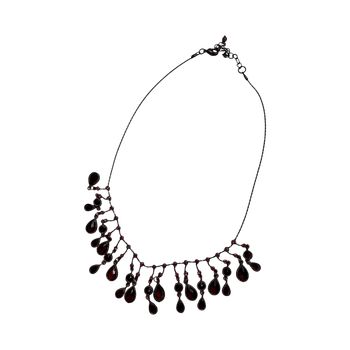 Burgundy vintage gemstone necklace 