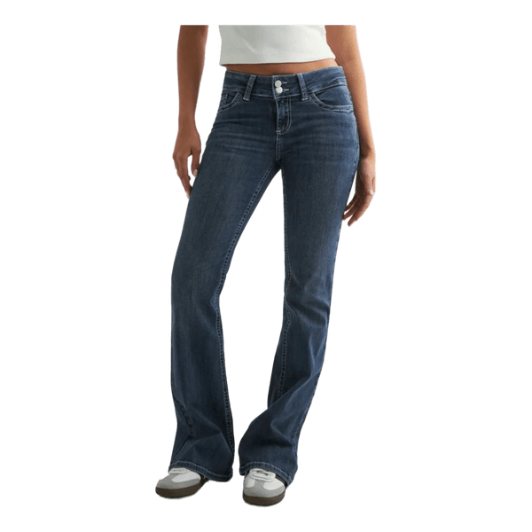 Blå utsvängda jeans