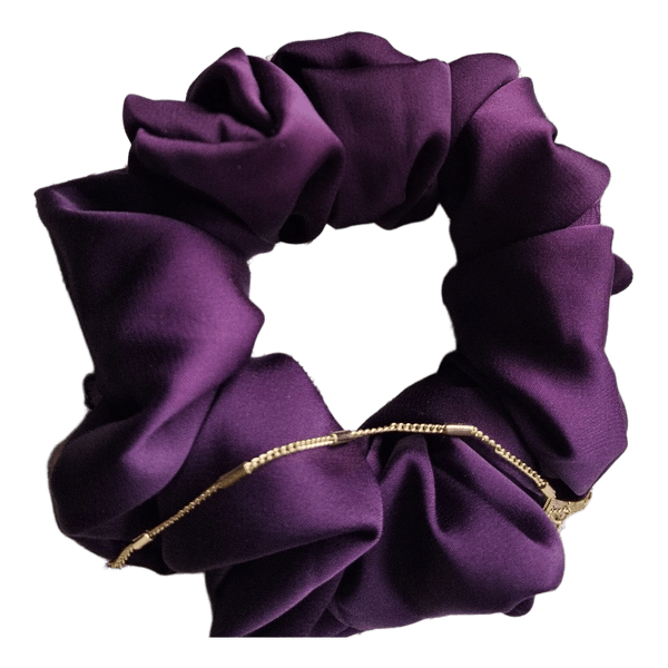 Violetinė Armani šilko plaukų gumytė