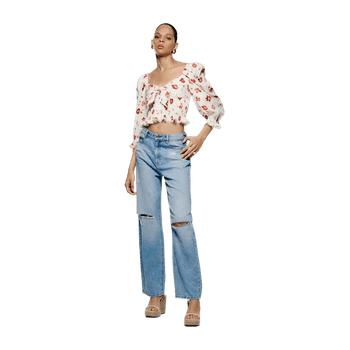 Printed linen shirt