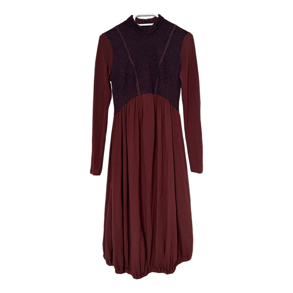 Red long dress with texture
