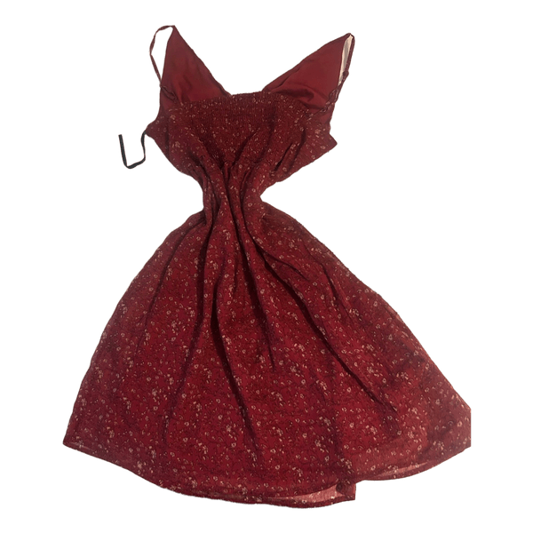 Red floral summer dress