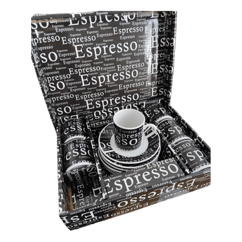 Espresso-kuppisetti laatikossa