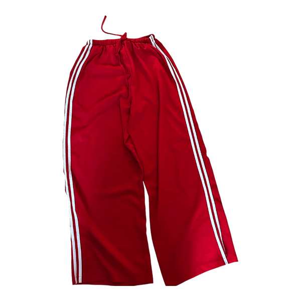 Red wide leg trousers