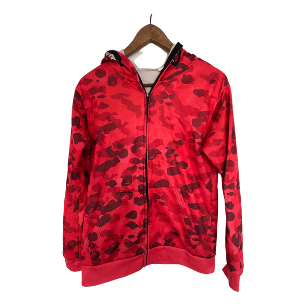 Rød camouflage hættetrøje