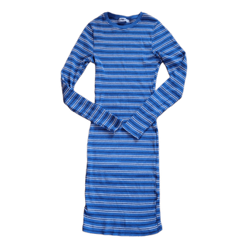 Striped blue ribbed dress