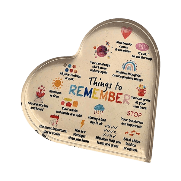 Heart shaped inspirational plaque