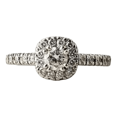 Sandberg diamond halo ring💍Sandberg timanttisormus, kuin uusi, koko 15.5mm