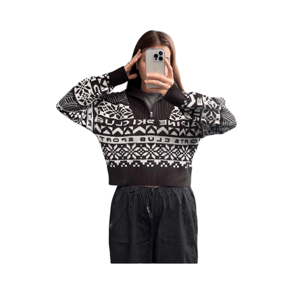Cropped fair isle sweater