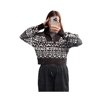 Cropped fair isle sweater