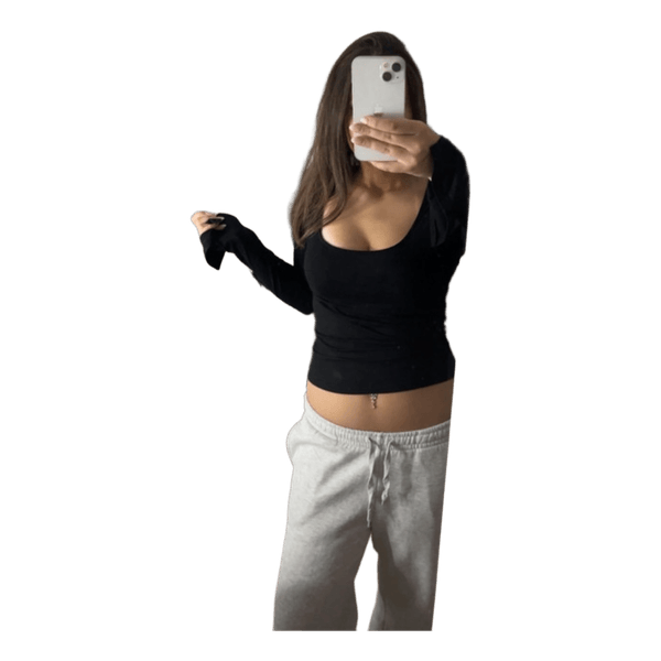 Sort Gina Tricot langærmet top