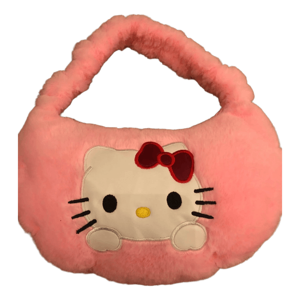 Rosa lurvig Hello Kitty-väska
