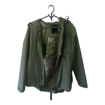 Green waterproof rain jacket