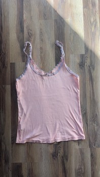 Pink lace trim camisole