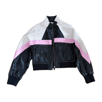 Black pink colorblock jacket